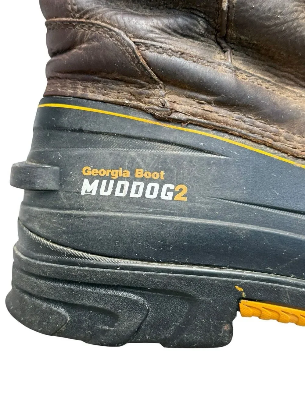 Georgia Boot Muddog 2 Men's 12 M Waterproof Pull On Work Wellington Boots Brown